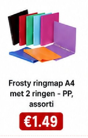 Frosty ringmap A4 met 2 ringen - PP, assorti