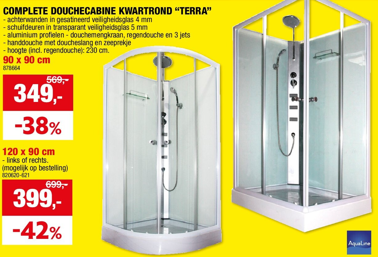COMPLETE DOUCHECABINE KWARTROND “TERRA”