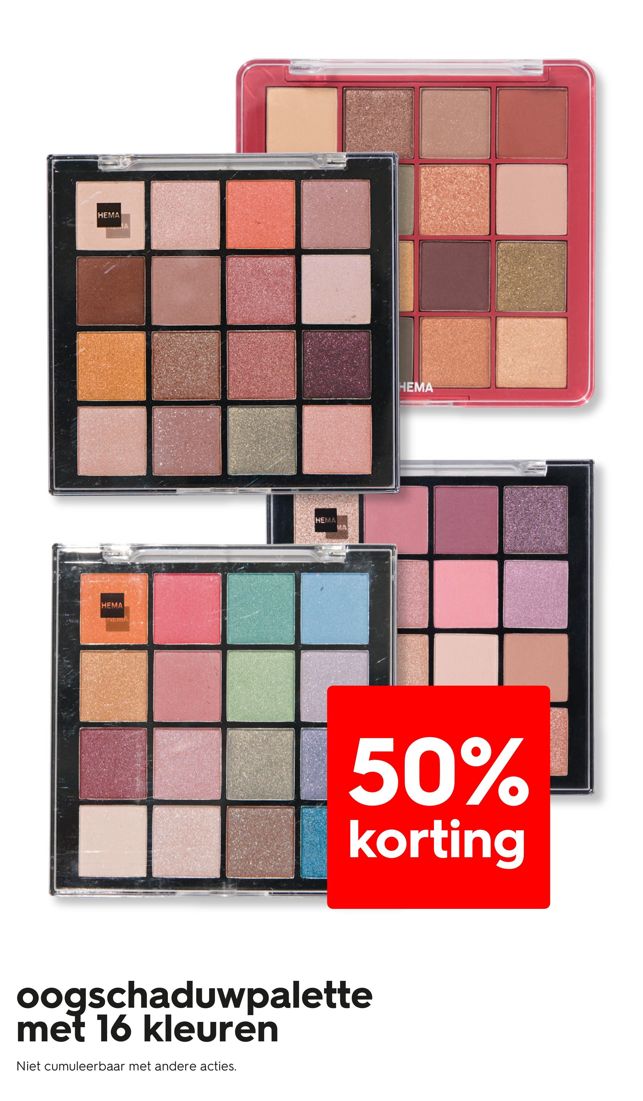 oogschaduwpalette met 16 kleuren