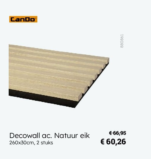 Decowall ac. Natuur eik 260x30cm, 2 stuks