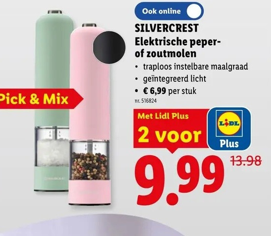 Elektrische peperof zoutmolen