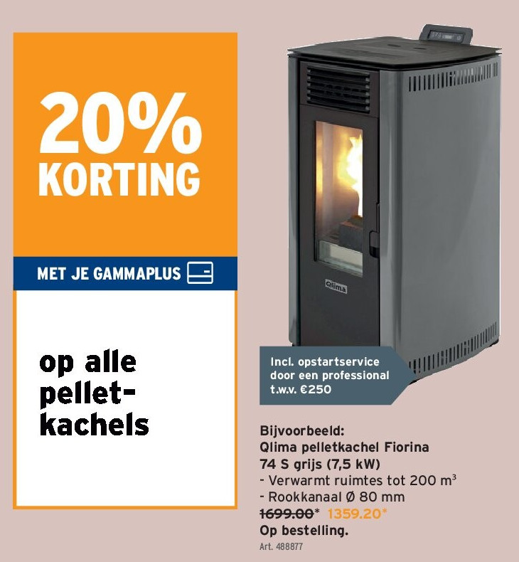 Qlima pelletkachel Fiorina 74 S grijs (7,5 kW)