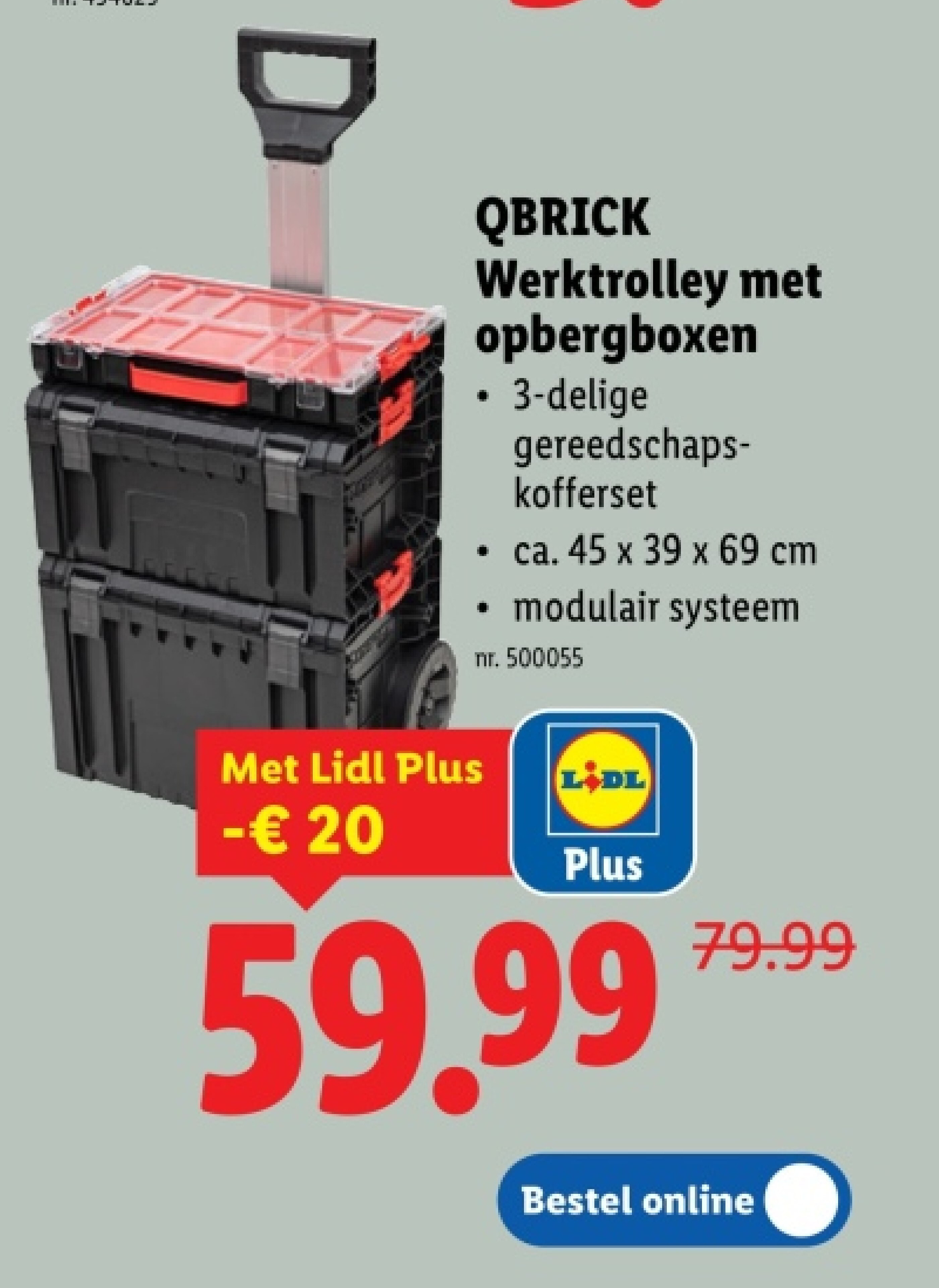 QBRICK Werktrolley met opbergboxen