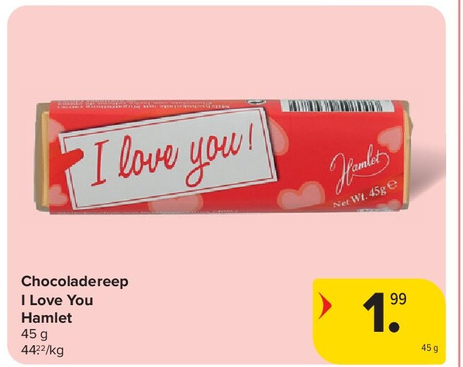 Chocoladereep I Love You Hamlet