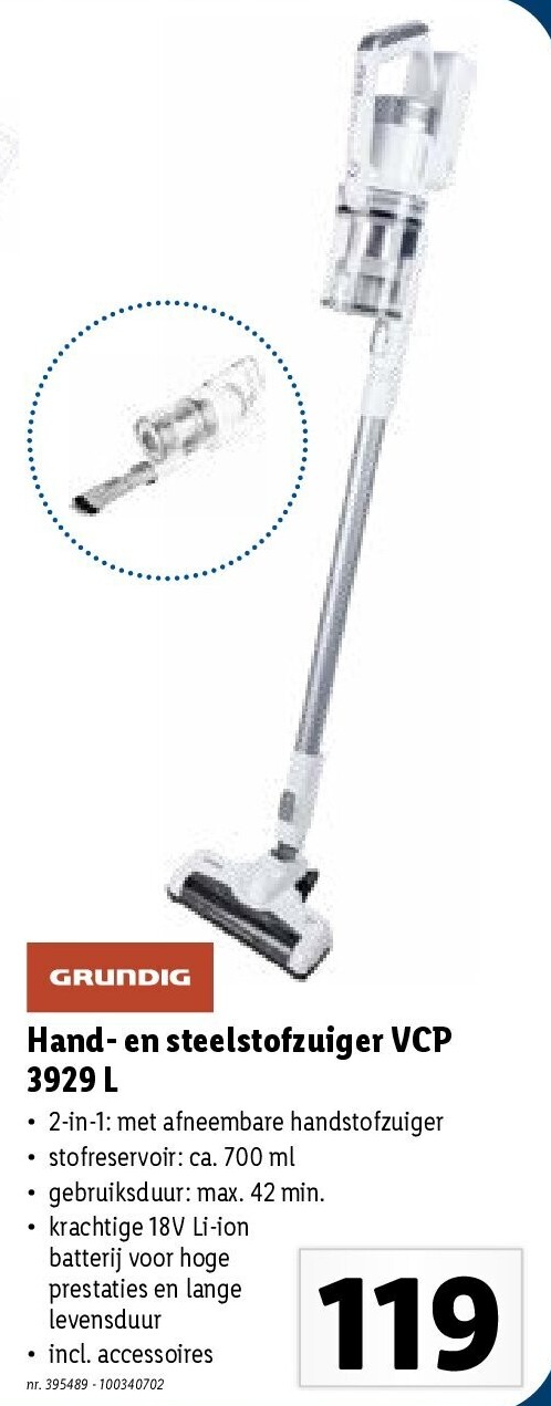 Hand- en steelstofzuiger VCP 3929 L
