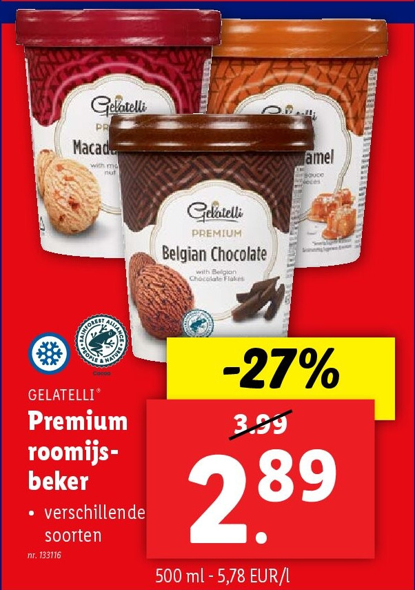 Premium roomijsbeker