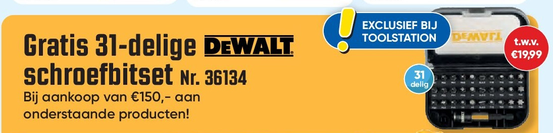 Gratis 31-delige schroefbitset