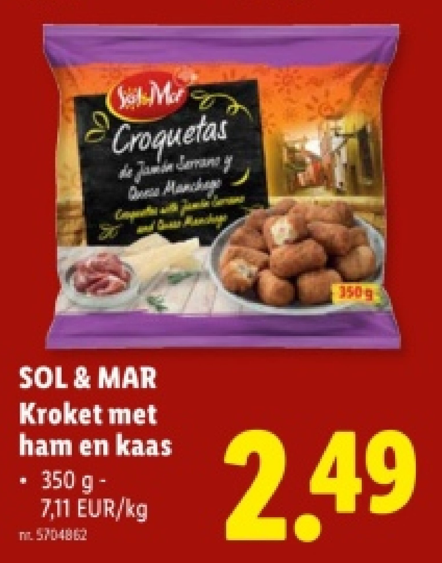 Kroket met ham en kaas