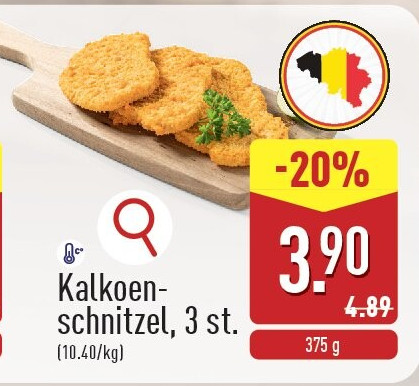 Kalkoen schnitzel, 3st.