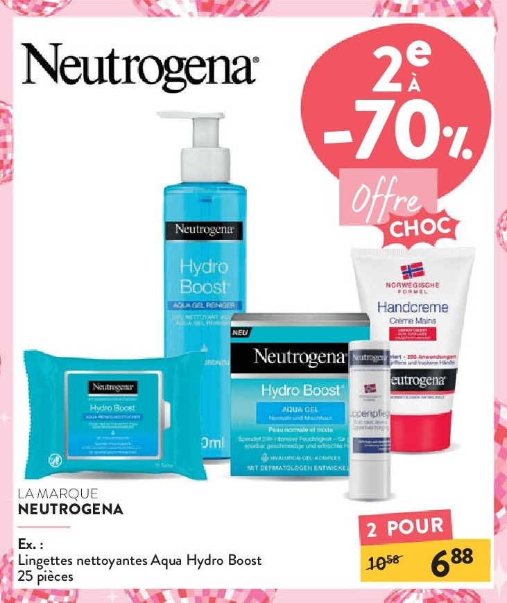 Lingettes nettoyantes Aqua Hydro Boost 25 pièces