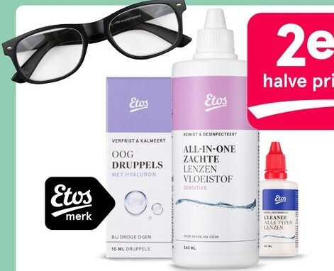 Etos leesbrillen, lenzenvloeistof en oogverzorging