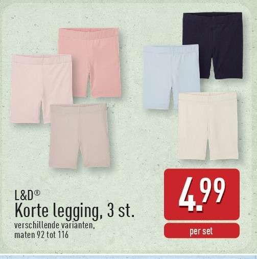 Korte legging, 3st.