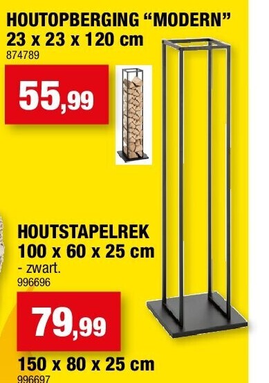 HOUTSTAPELREK 100 x 60 x 25 cm