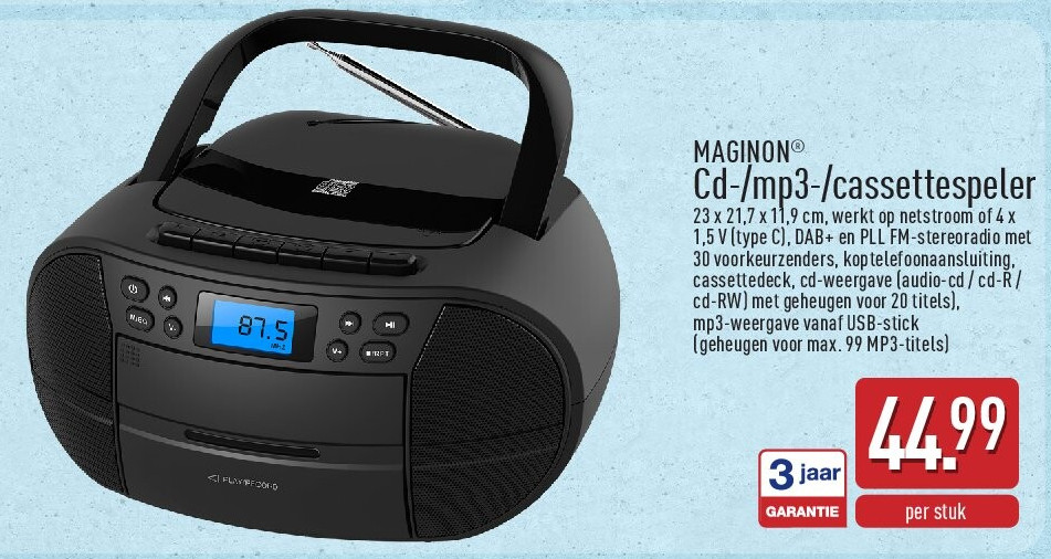 Cd-/mp3-/cassettespeler