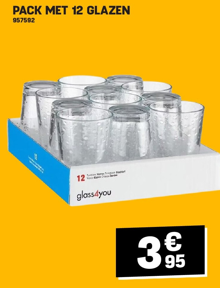 PACK MET 12 GLAZEN