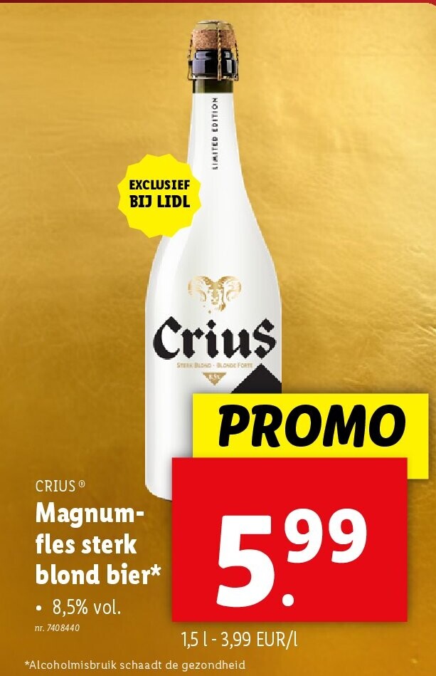Magnumfles sterk blond bier