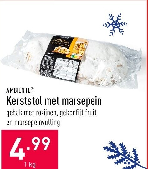 Kerststol met marsepein