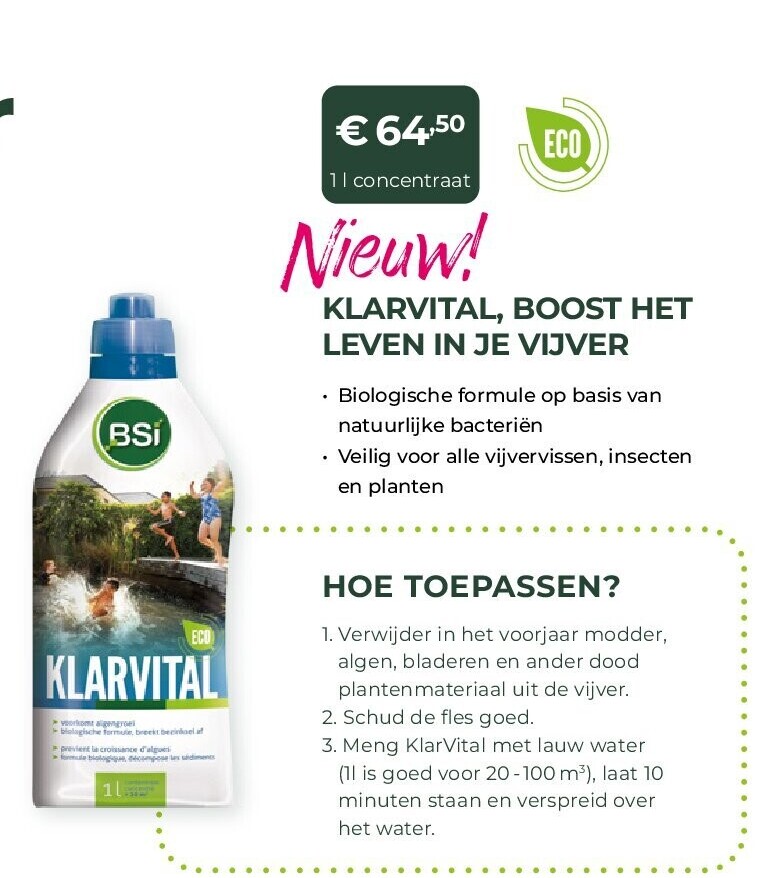 KLARVITAL, BOOST HET LEVEN IN JE VIJVER