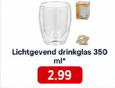 Lichtgevend drinkglas 350 ml