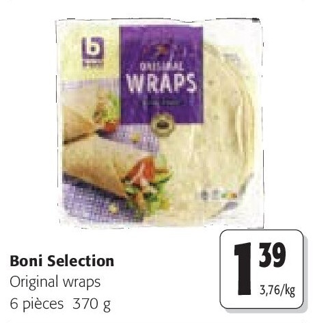 Boni Selection Original wraps 6 pièces 370 g