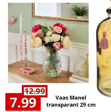 Vaas Manel transparant 29 cm
