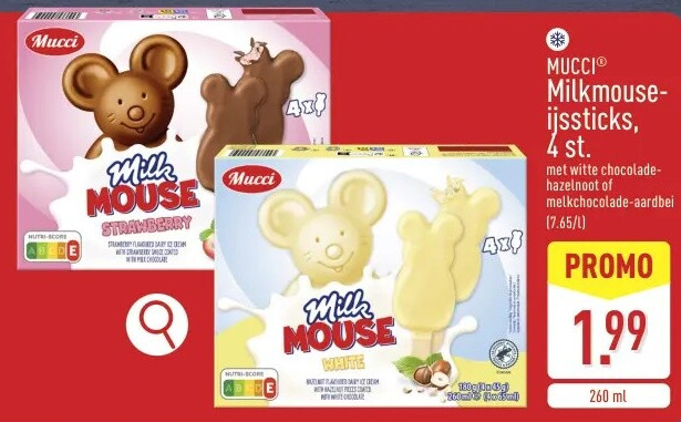 Milkmouseijssticks, 4st.
