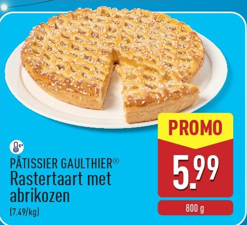 Rastertaart met abrikozen