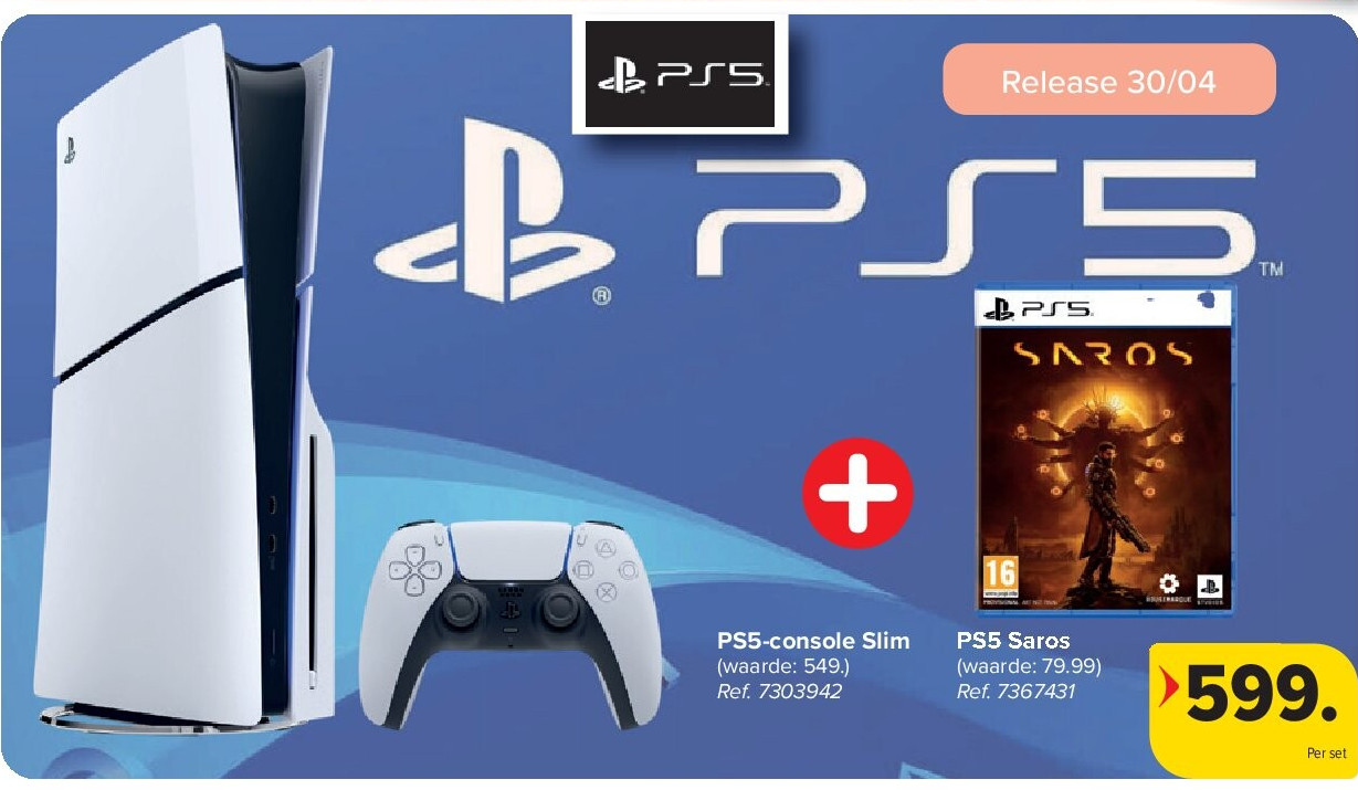 PS5-console Slim + PS5 Saros