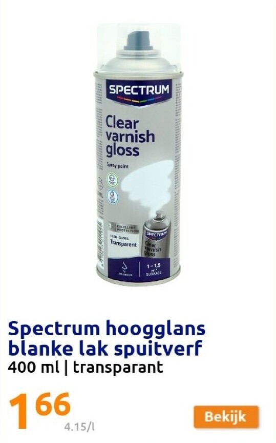 Spectrum hoogglans blanke lak spuitverf