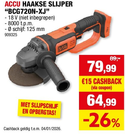 ACCU HAAKSE SLIJPER “BCG720N-XJ