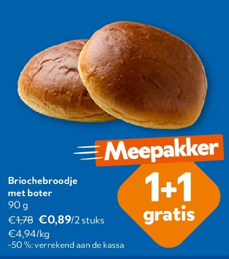 Briochebroodje met boter 90 g