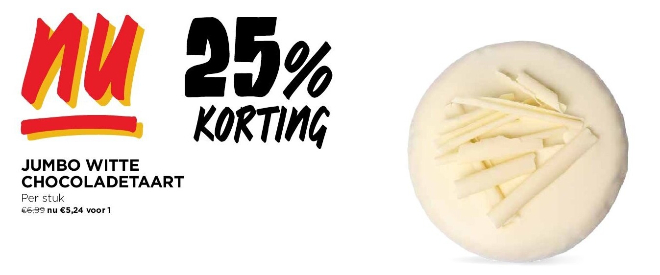 JUMBO WITTE CHOCOLADETAART