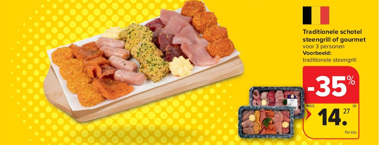 Traditionele schotel steengrill of gourmet