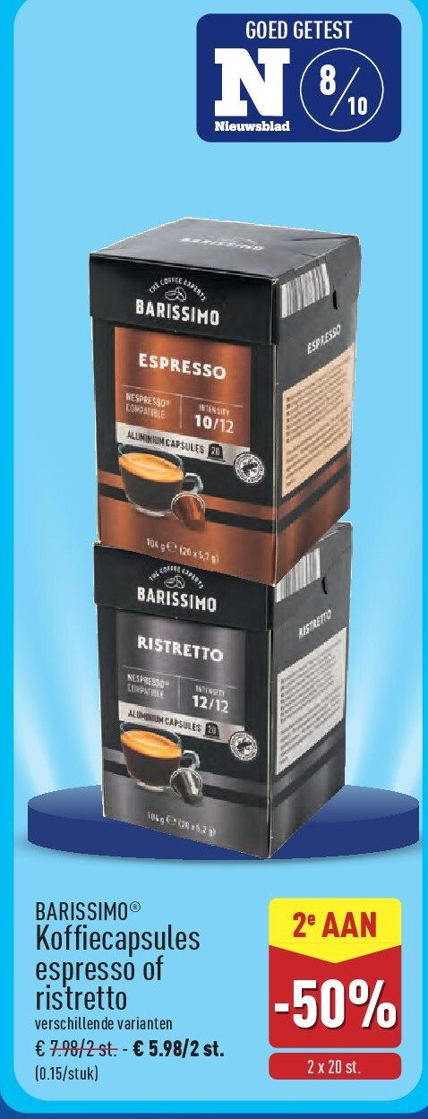 Koffiecapsules espresso of ristretto