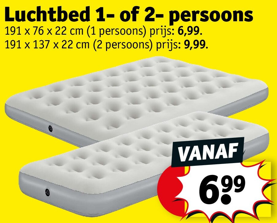 Luchtbed 1- of 2- persoons