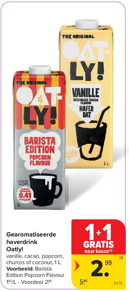 Gearomatiseerde haverdrink Oatly!