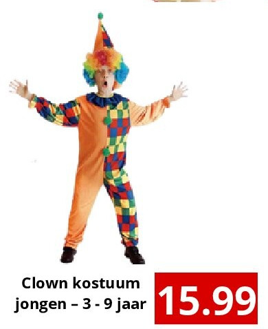 Clown kostuum jongen – 3 - 9 jaar