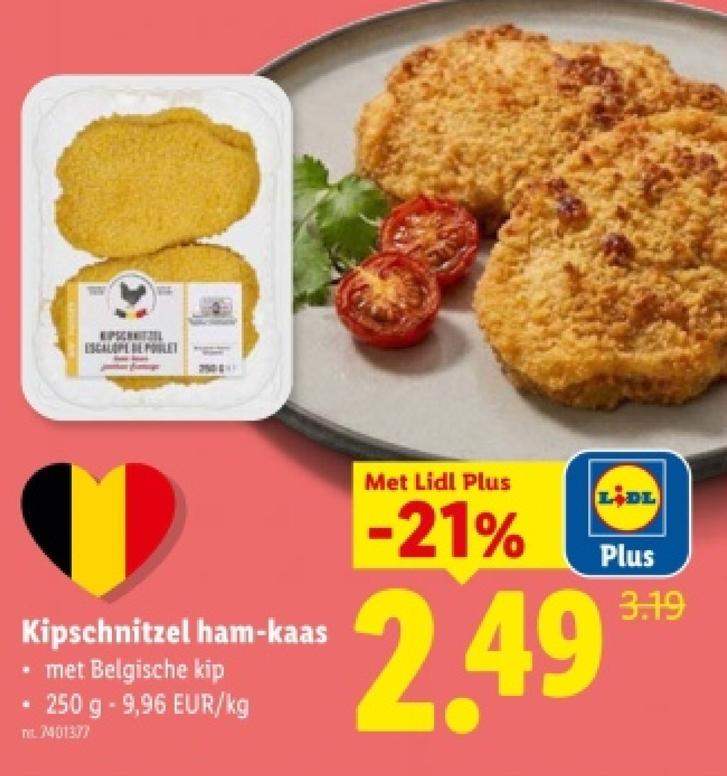 Kipschnitzel ham-kaas