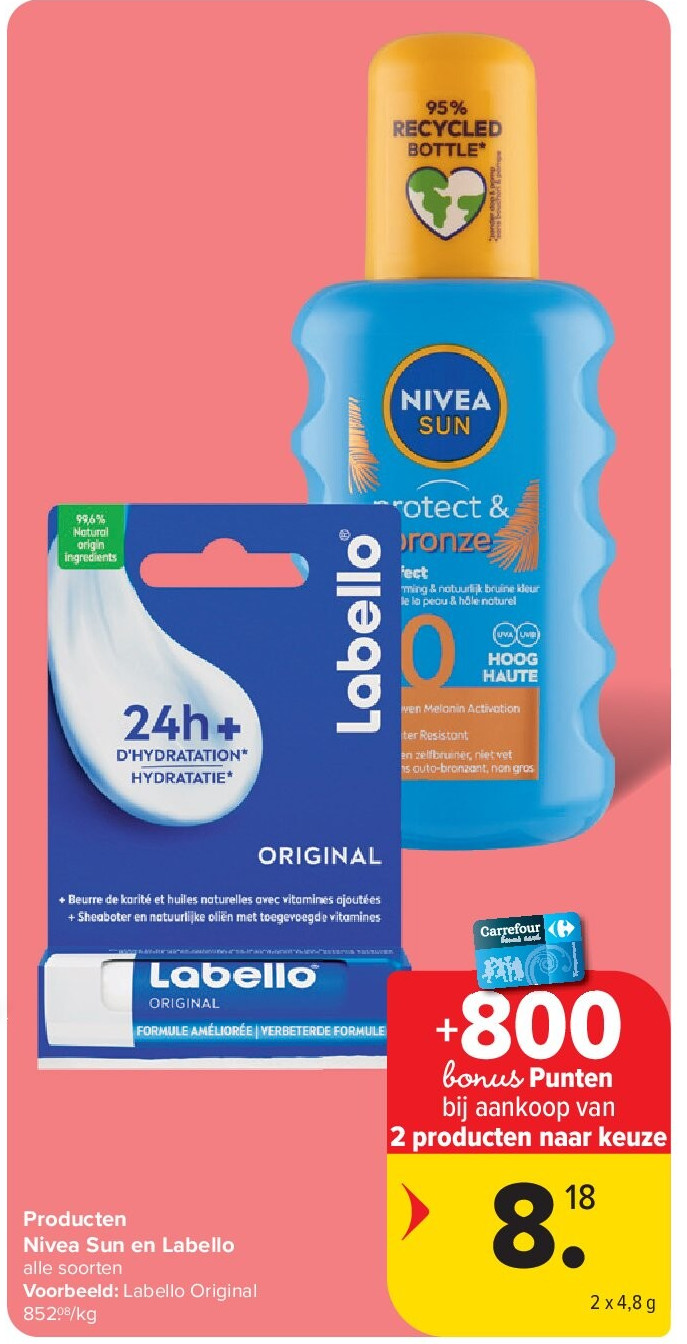 Producten Nivea Sun en Labello