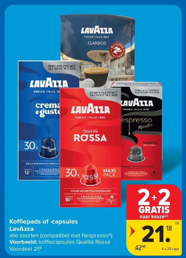 Koffiepads of -capsules LavAzza