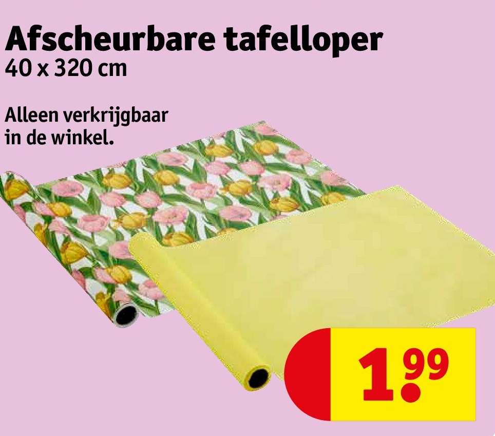 Afscheurbare tafelloper