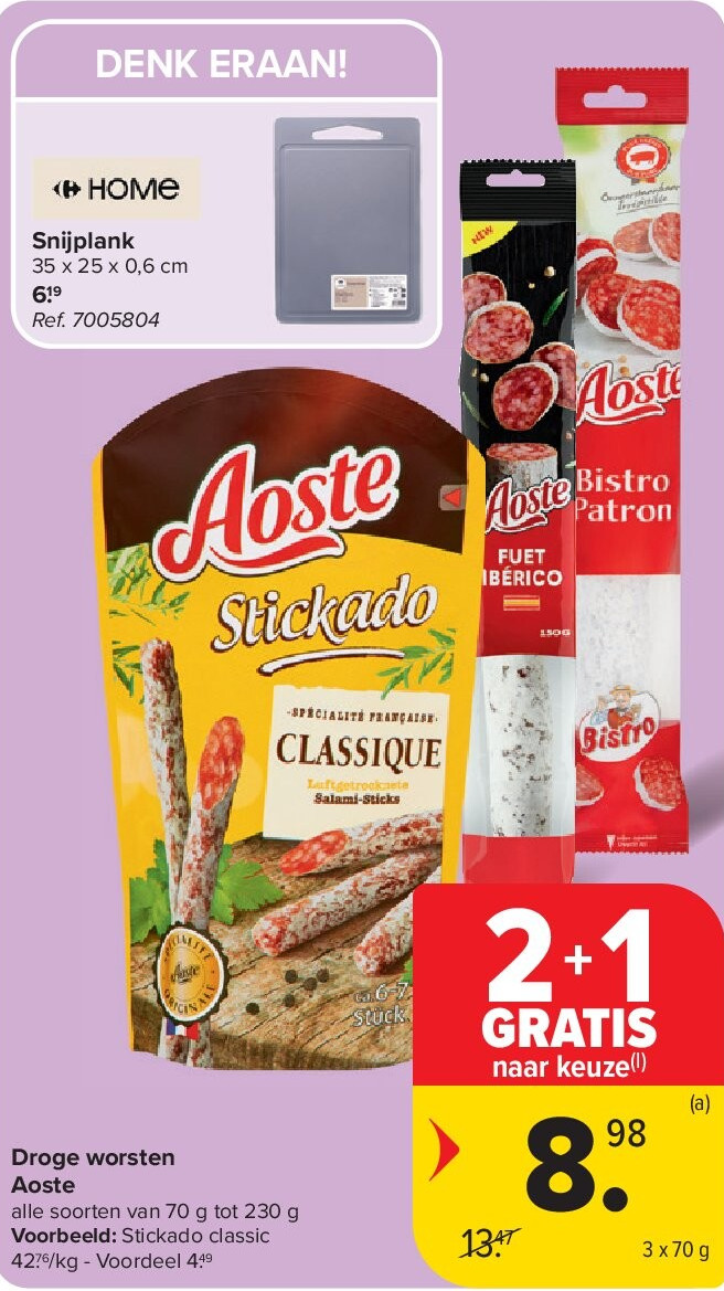 Droge worsten Aoste