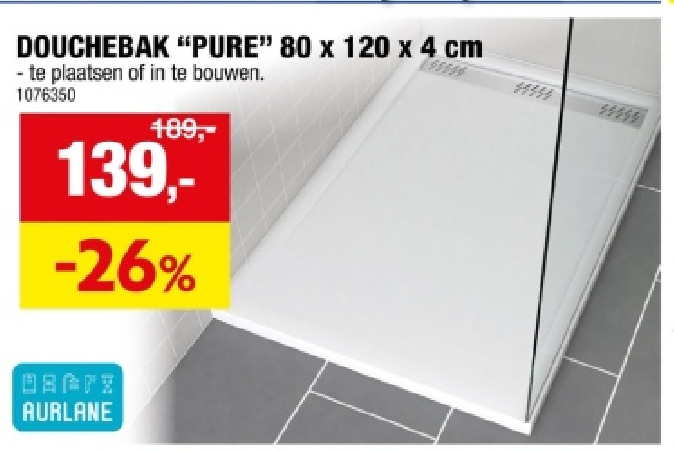 DOUCHEBAK “PURE" 80 x 120 x 4 cm