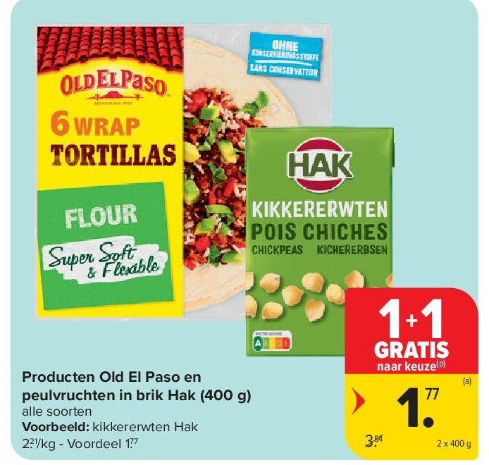 Producten Old El Paso en peulvruchten in brik Hak (400 g)