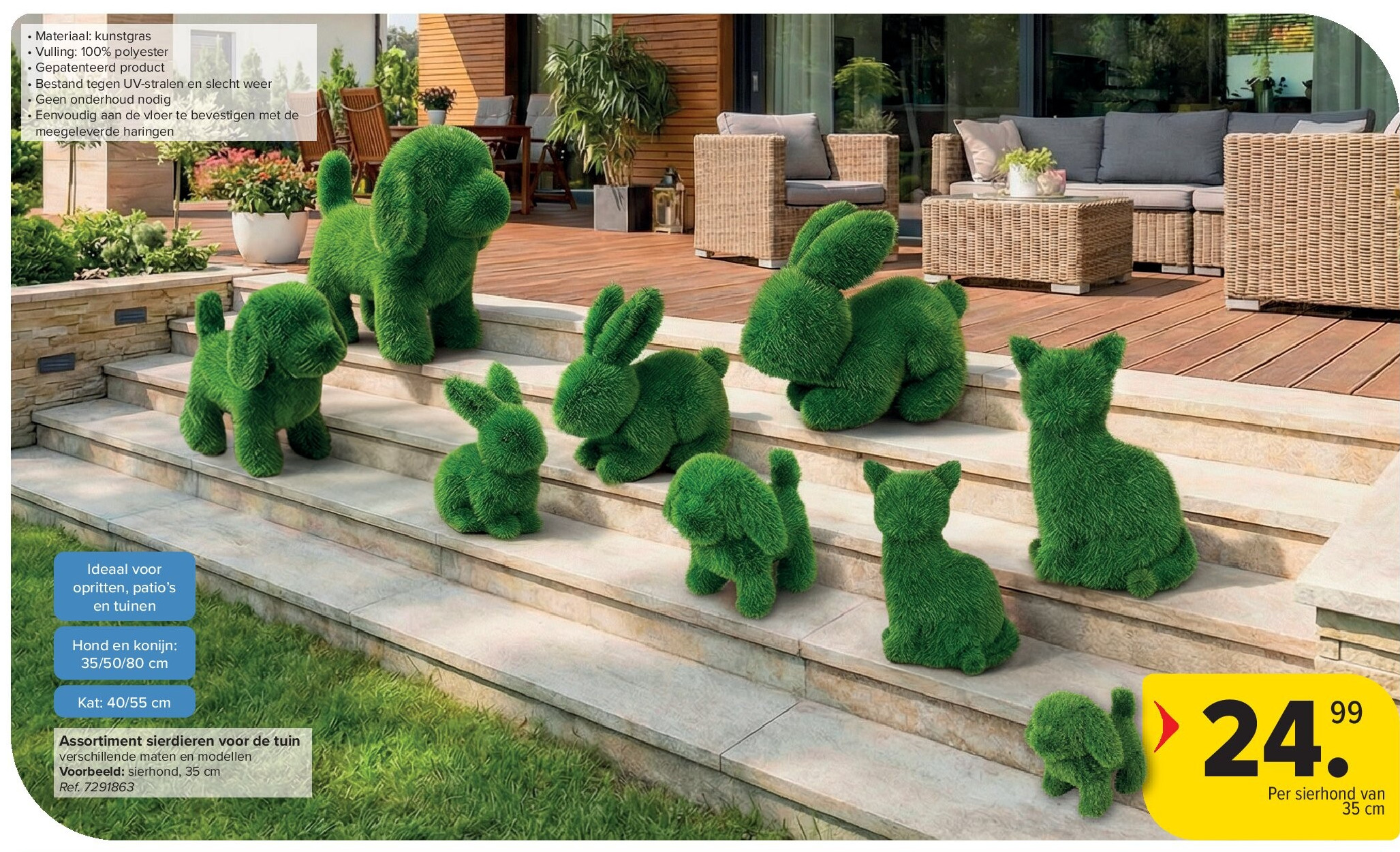 Assortiment sierdieren voor de tuin