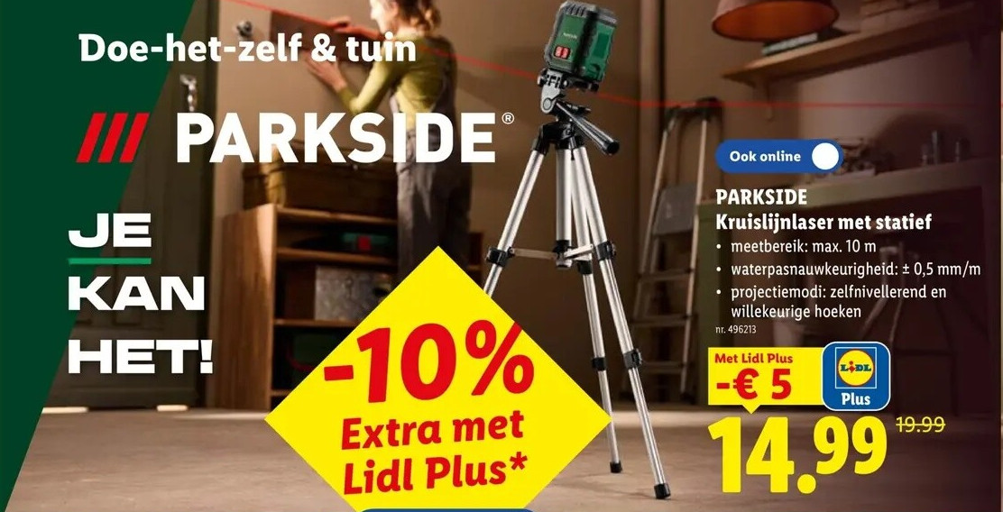Kruislijnlaser met statief