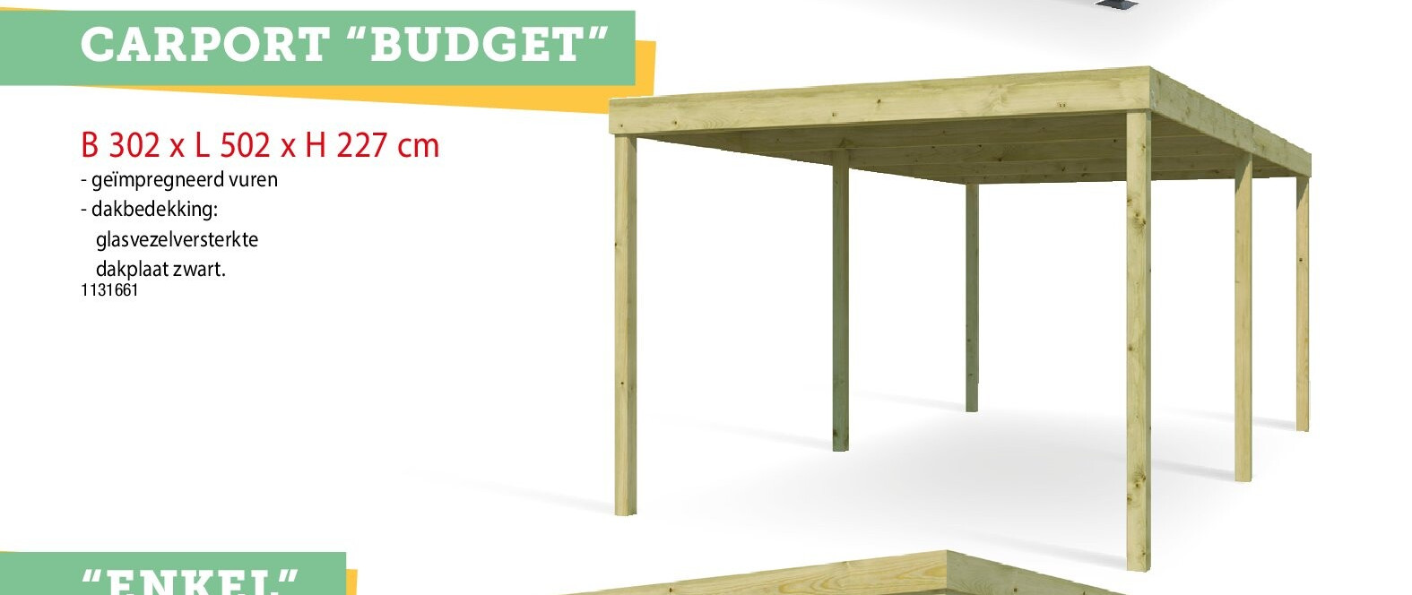 Gardenas Budget carport 302x502 cm