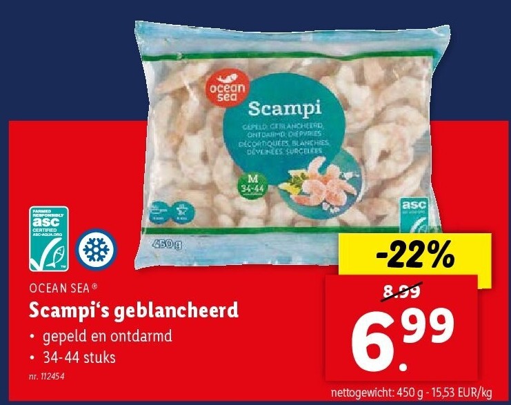 Scampiōs geblancheerd