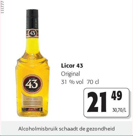 Licor 43 Original 31 % vol 70 cl