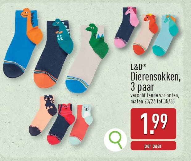 Dierensokken, 3paar